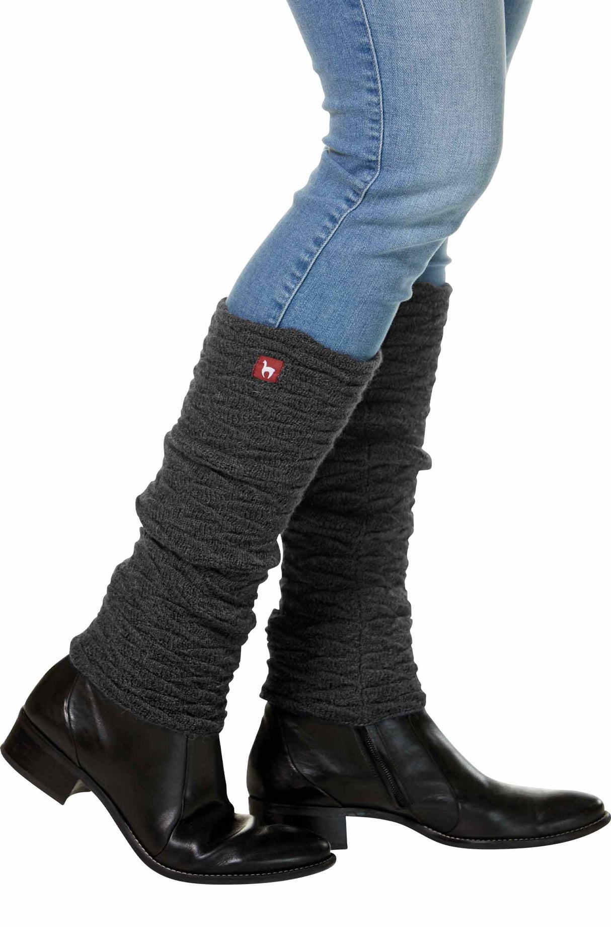 Beinstulpen BIESEN - 100% Alpaka anthrazit one-size von Apu Kuntur