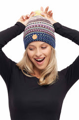 Alpaka Bommel-Mütze DILAYA - 100% Alpaka von Apu Kuntur