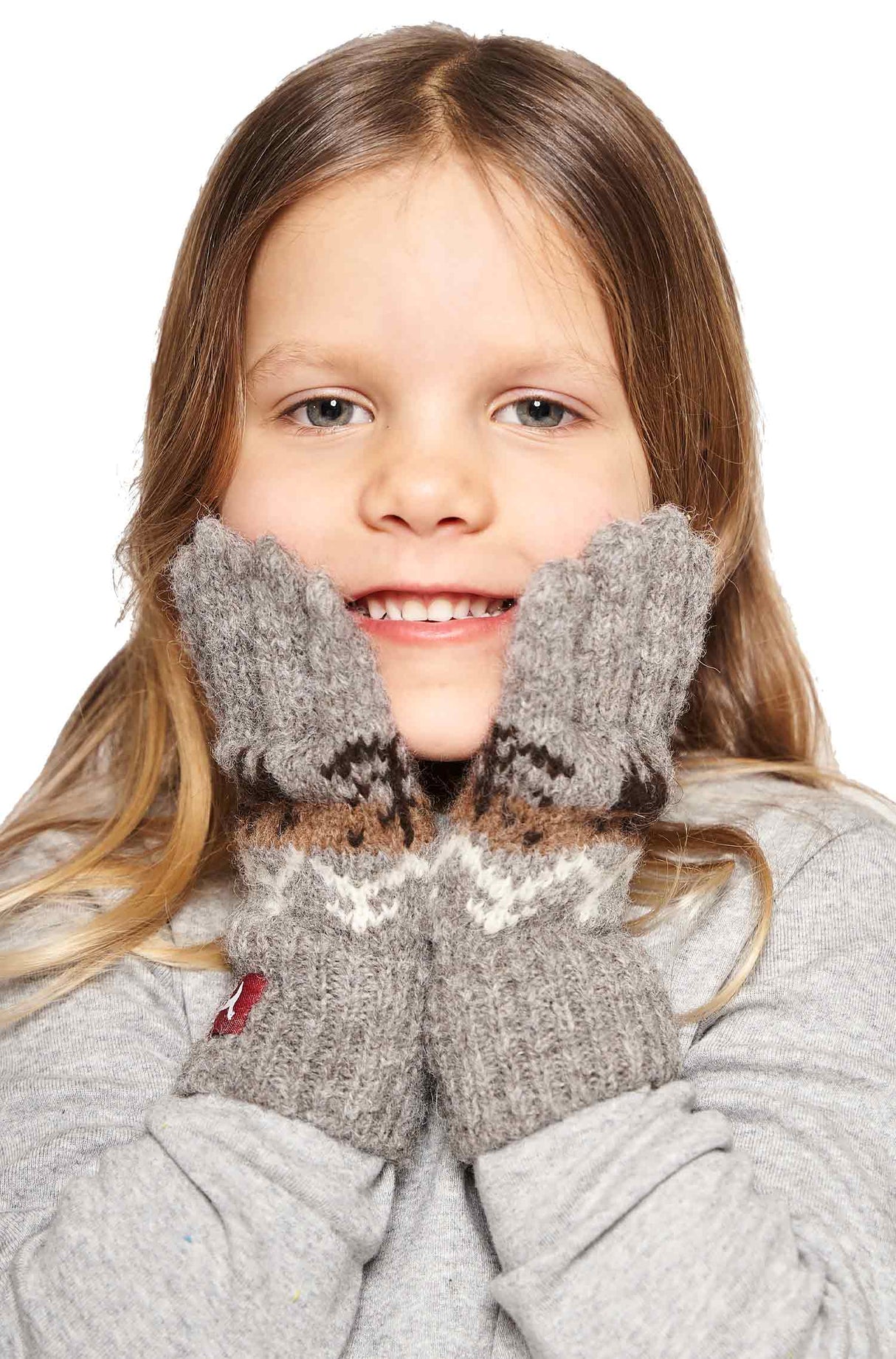 Fingerhandschuhe Kinder NATURA aus 100% Alpaka Superfine anthrazit von Apu Kuntur