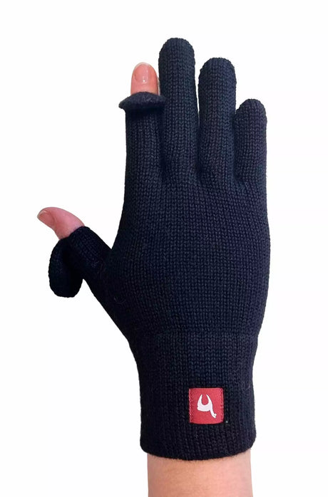 Fingerhandschuhe TOUCH aus 100% Alpaka schwarz von Apu Kuntur