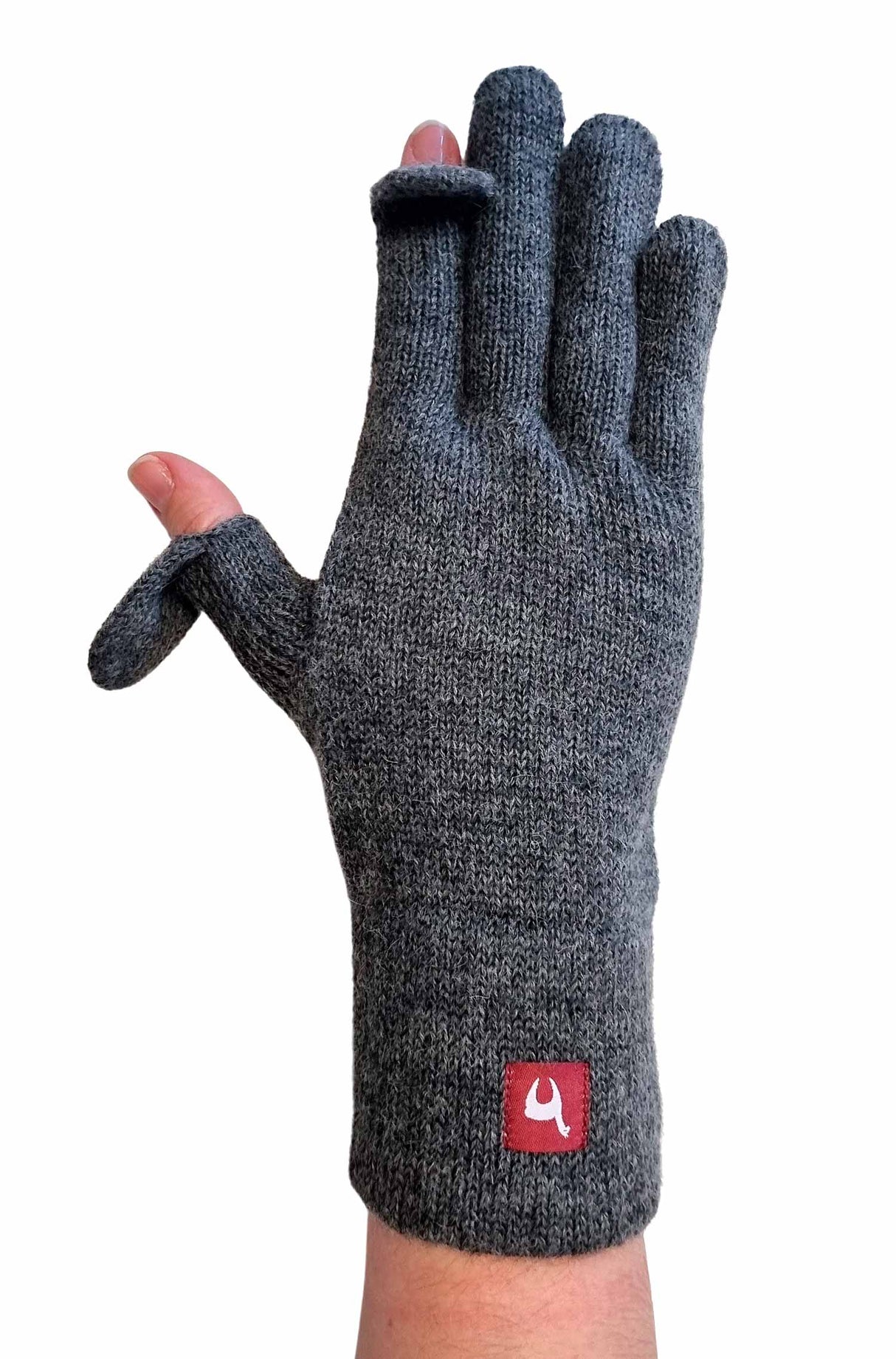 Fingerhandschuhe TOUCH aus 100% Alpaka anthrazit von Apu Kuntur