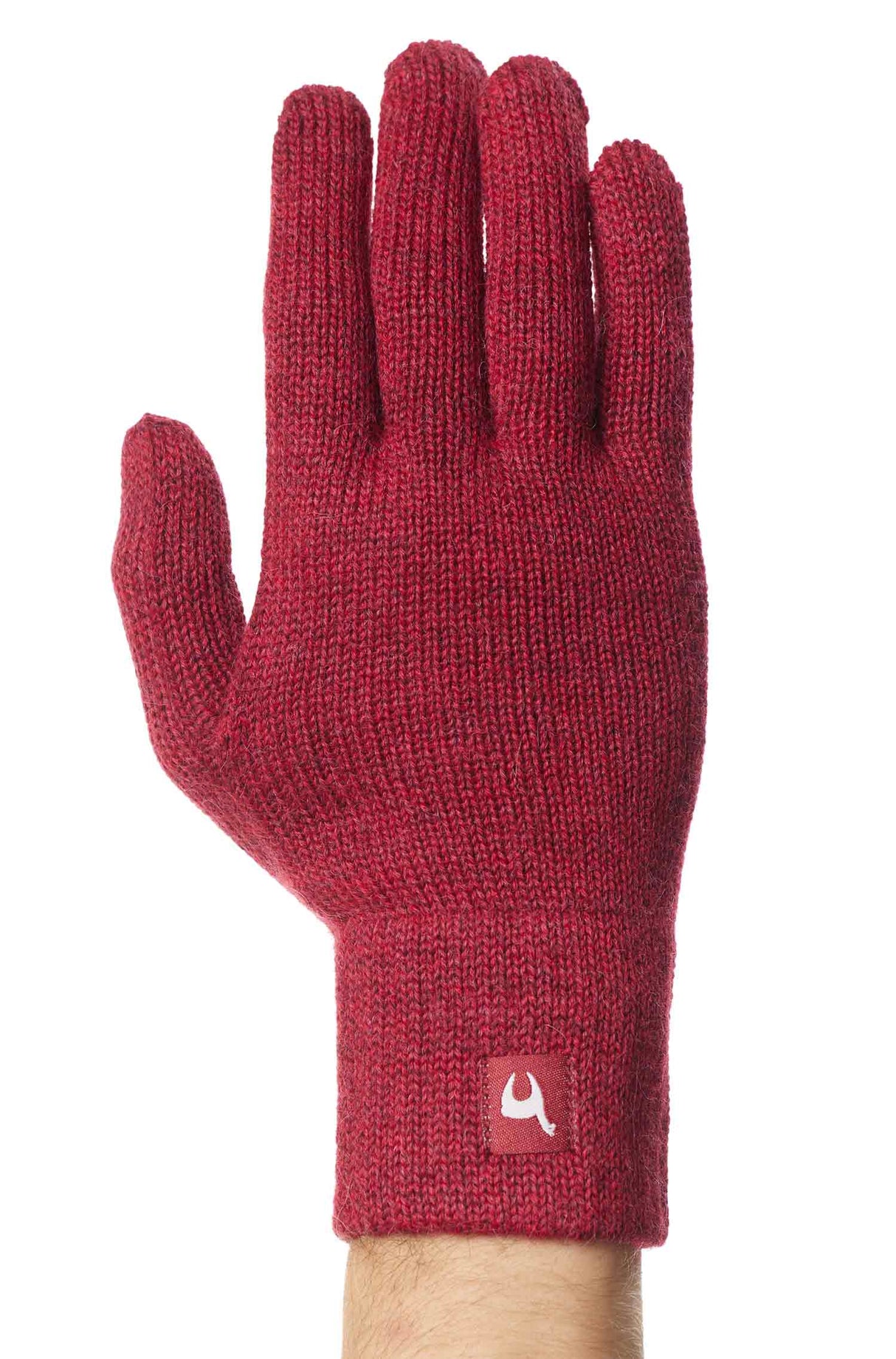 Fingerhandschuhe UNI aus 100% Alpaka rot meliert von Apu Kuntur