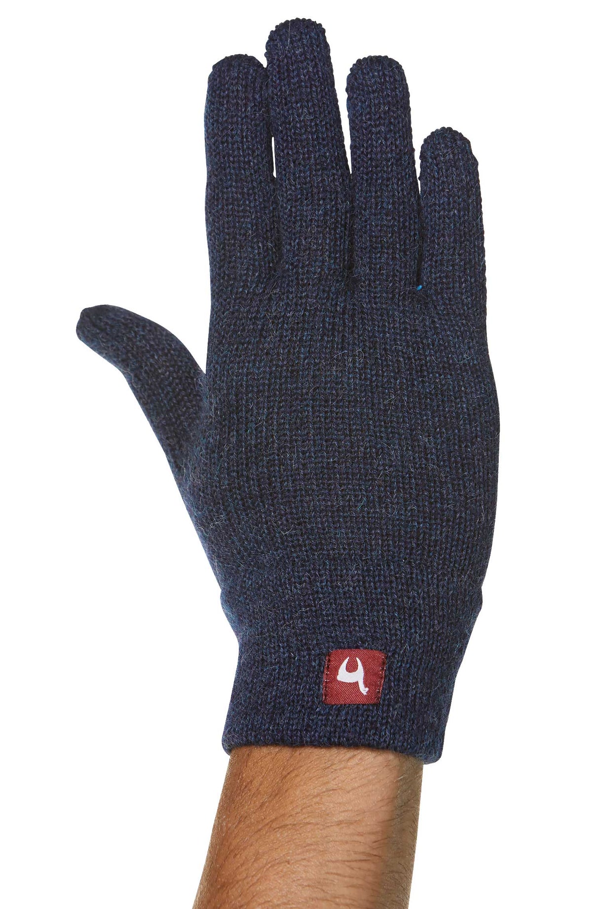 Fingerhandschuhe UNI aus 100% Alpaka blau meliert von Apu Kuntur
