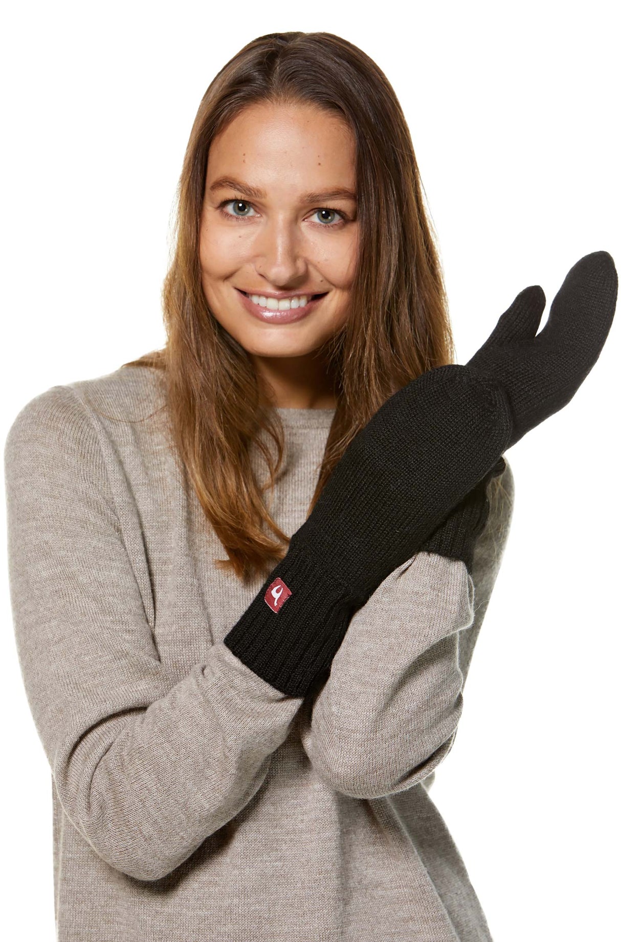 Fausthandschuhe aus 100% Alpaka schwarz von Apu Kuntur