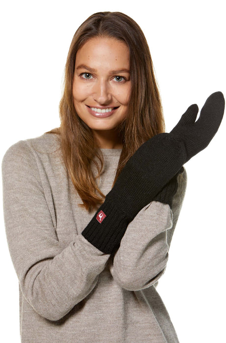 Fausthandschuhe aus 100% Alpaka schwarz von Apu Kuntur