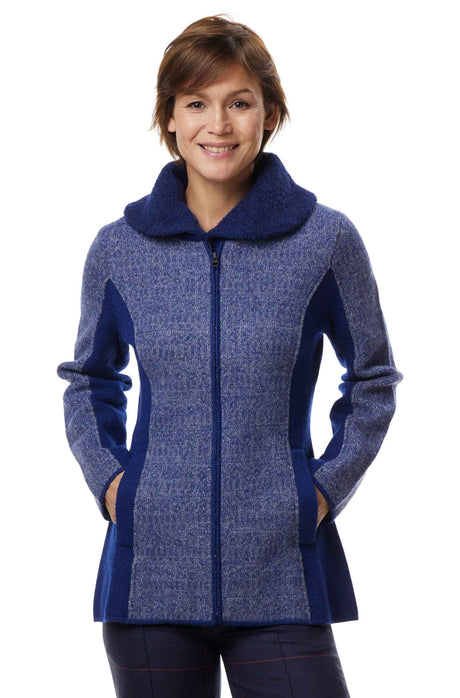 Jacke Damen MUJAL ELEGANT mit 60% Alpaka blau von Apu Kuntur