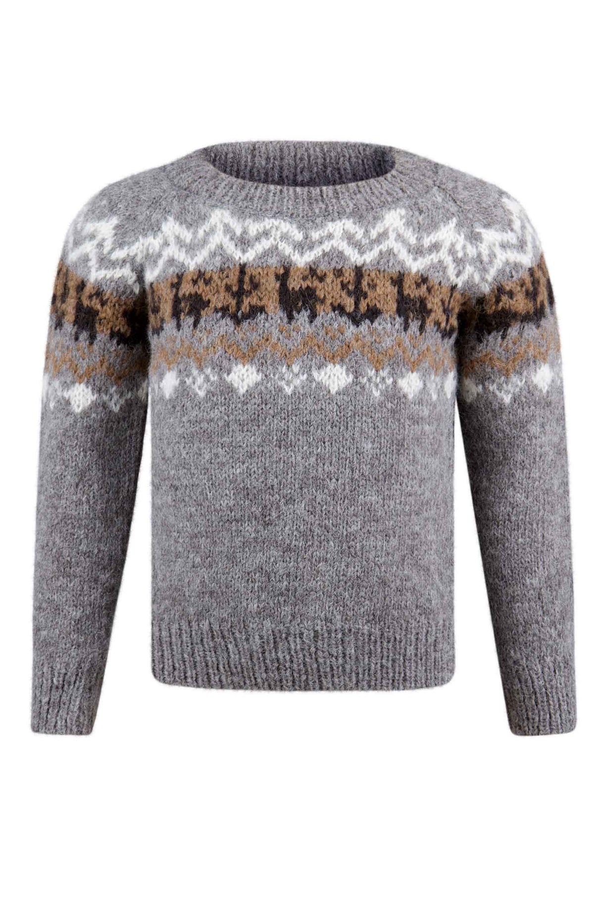 Kinder Pullover NATURA aus 100% ungefärbtem Alpaka anthrazit von Apu Kuntur