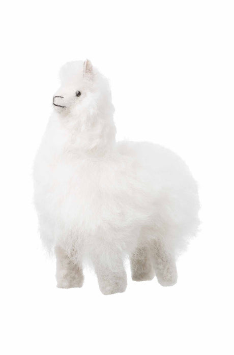 KUSCHELIGES FELLTIER (15cm) aus 100% Alpaka weiss 15 cm von Apu Kuntur