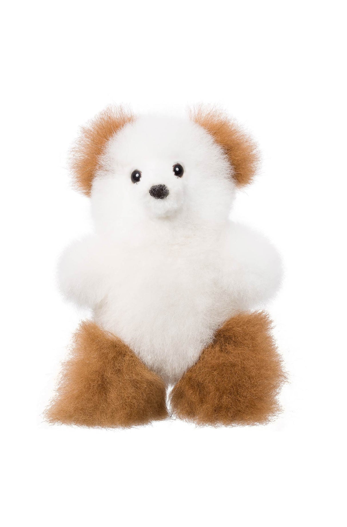 Kuscheltier TEDDY (15cm) aus Alpaka Fell braun weiss 15 cm von Apu Kuntur