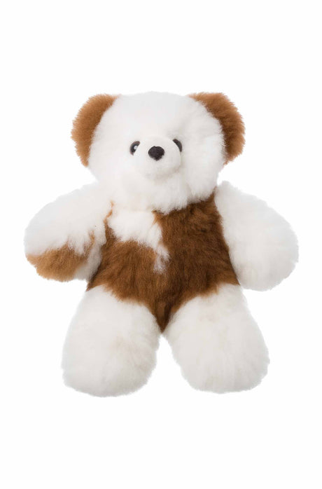 Kuscheltier TEDDY (30cm) aus Alpaka Fell braun weiss 30 cm von Apu Kuntur