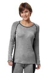 Thermo-Oberteil Langarm-Shirt Damen ST. MORITZ mit 63% Royal Alpaka grau von Apu Kuntur