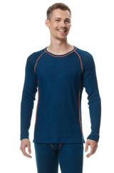Thermo-Oberteil Langarm-Shirt Herren ST. MORITZ mit 63% Royal Alpaka petrol von Apu Kuntur