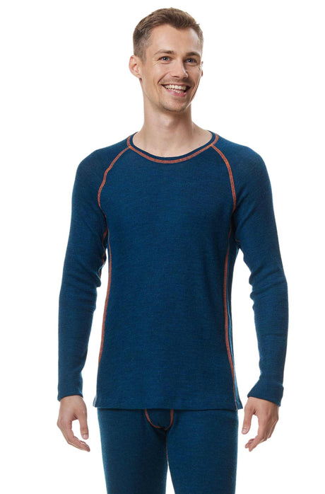 Thermo-Oberteil Langarm-Shirt Herren ST. MORITZ mit 63% Royal Alpaka petrol von Apu Kuntur
