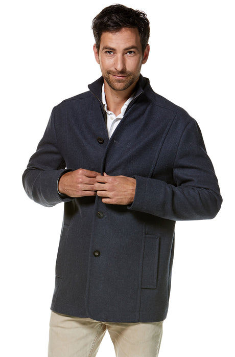 Mantel Herren PABLO mit 45% Alpaka blau von Apu Kuntur
