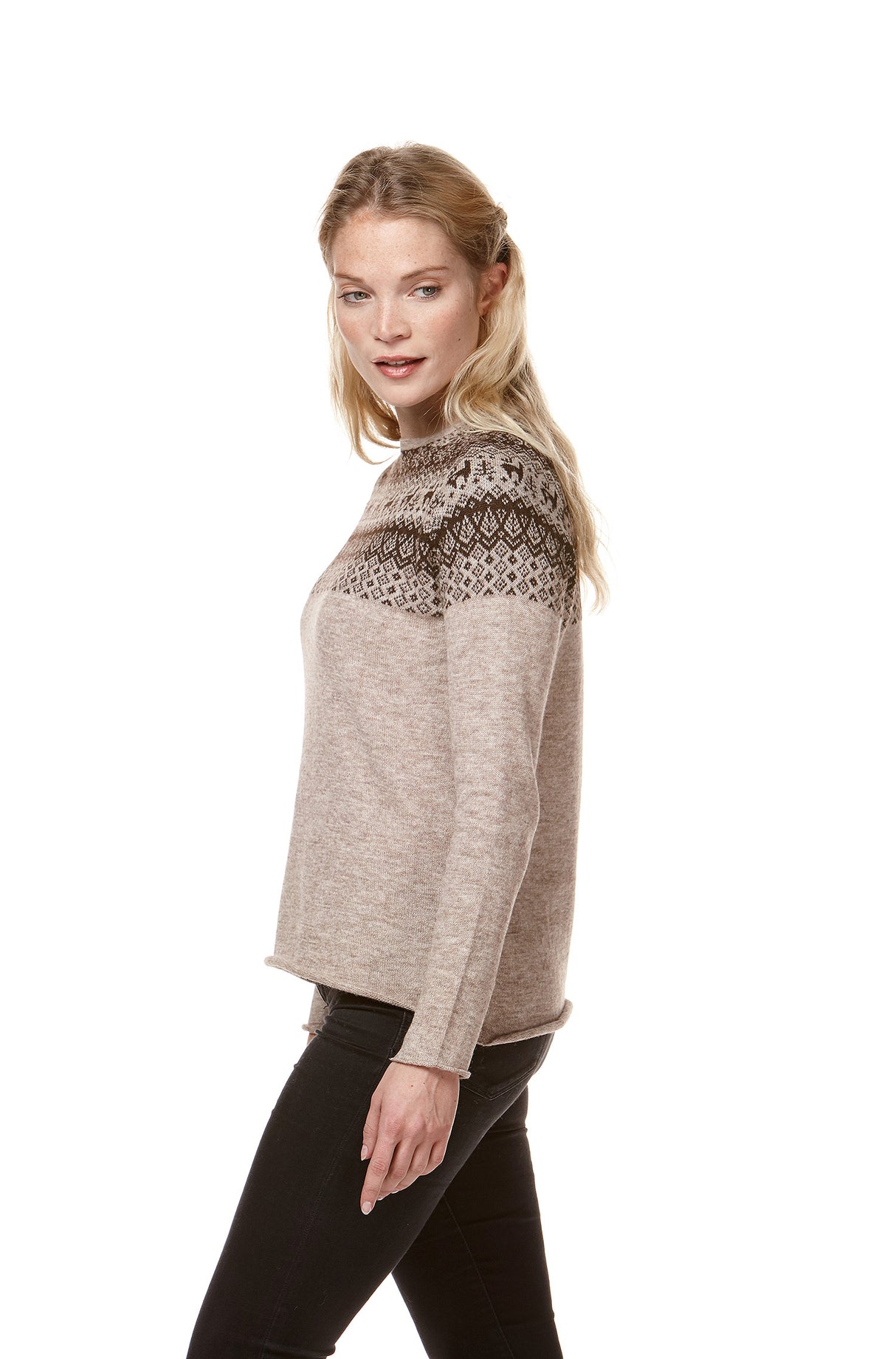 Pullover ANDEN aus 100% Alpaka - sand von Apu Kuntur