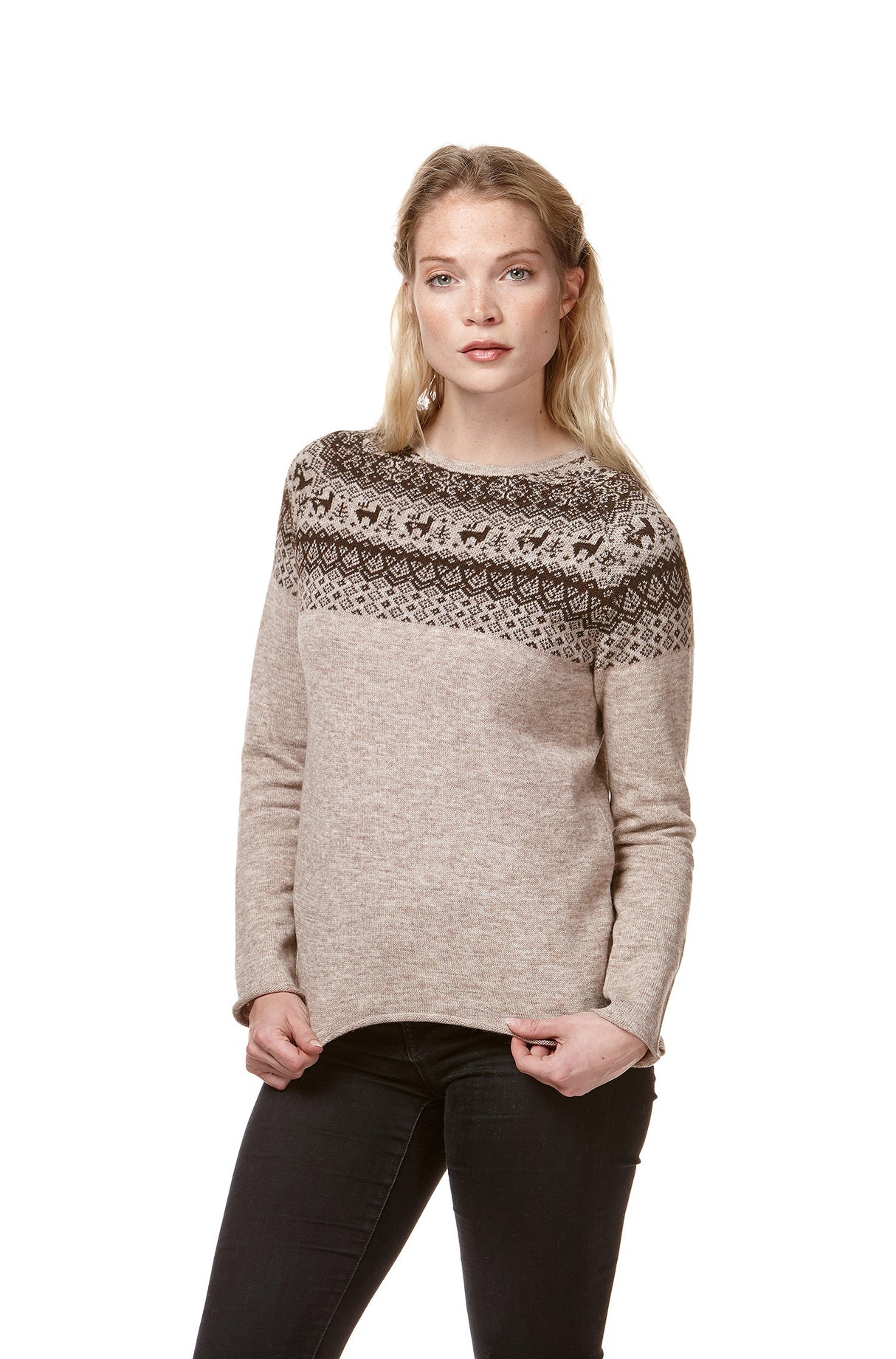 Pullover ANDEN aus 100% Alpaka - sand sand von Apu Kuntur