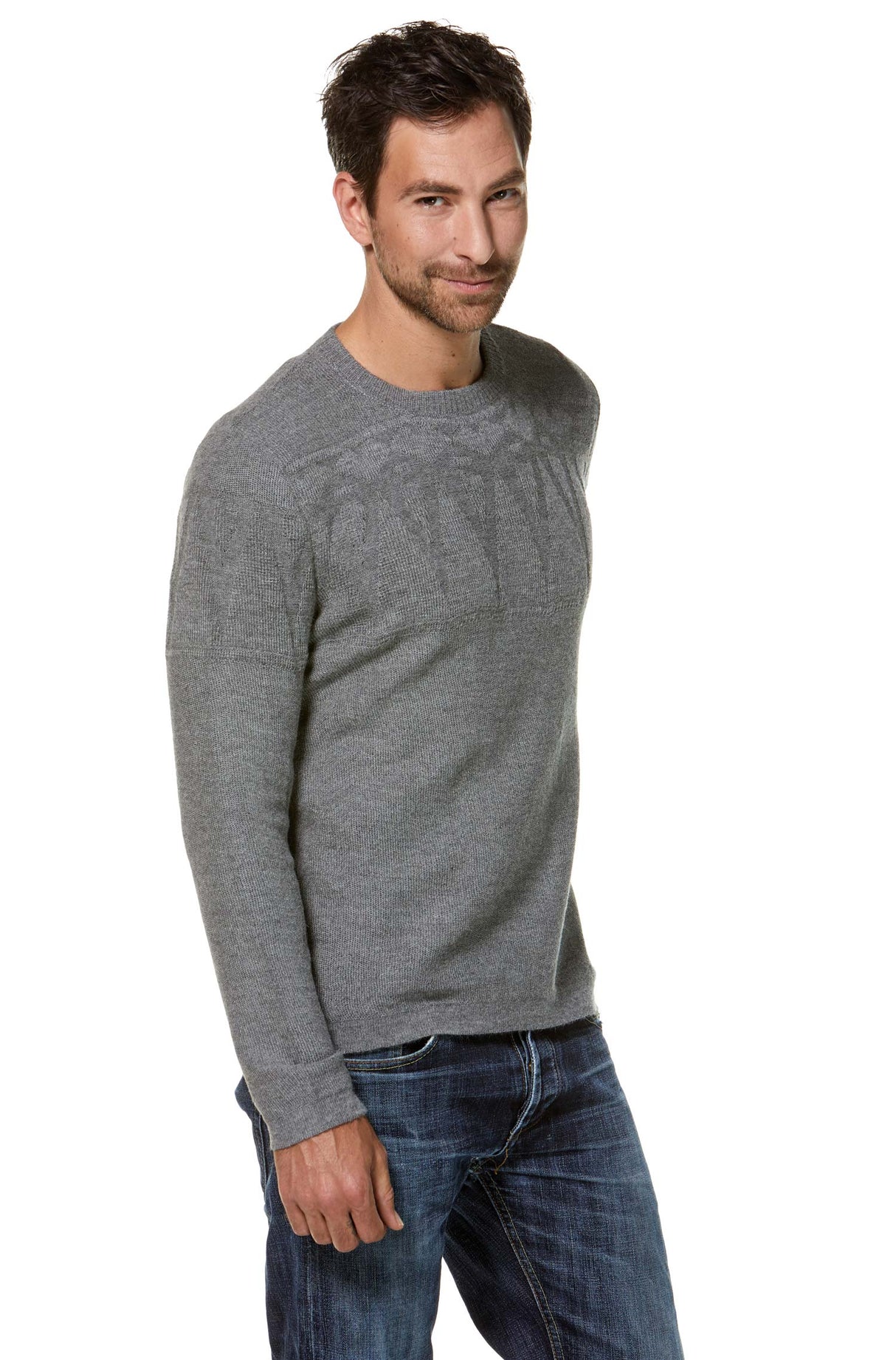 Pullover HUGO aus 100% Alpaka grau von Apu Kuntur