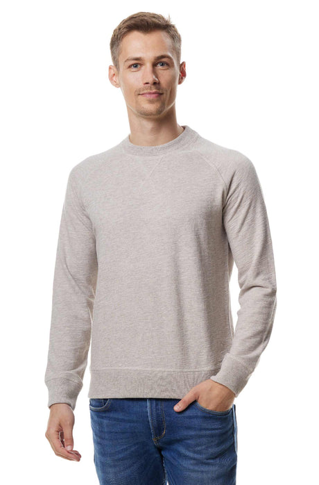 Pullover JANIS 90% Bio Baumwolle und 10% Alpaka natur meliert von Apu Kuntur