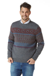 Norweger Pullover NEVADA aus 100% Alpaka grau von Apu Kuntur