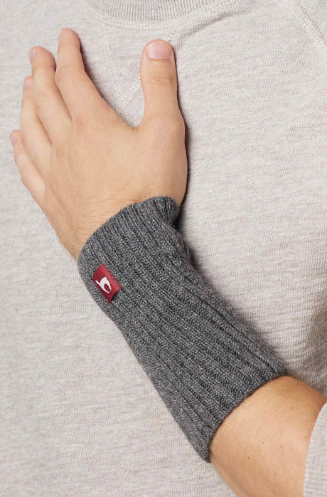 Pulswärmer RIPP - 100% Alpaka - Rippenstrick grau one-size