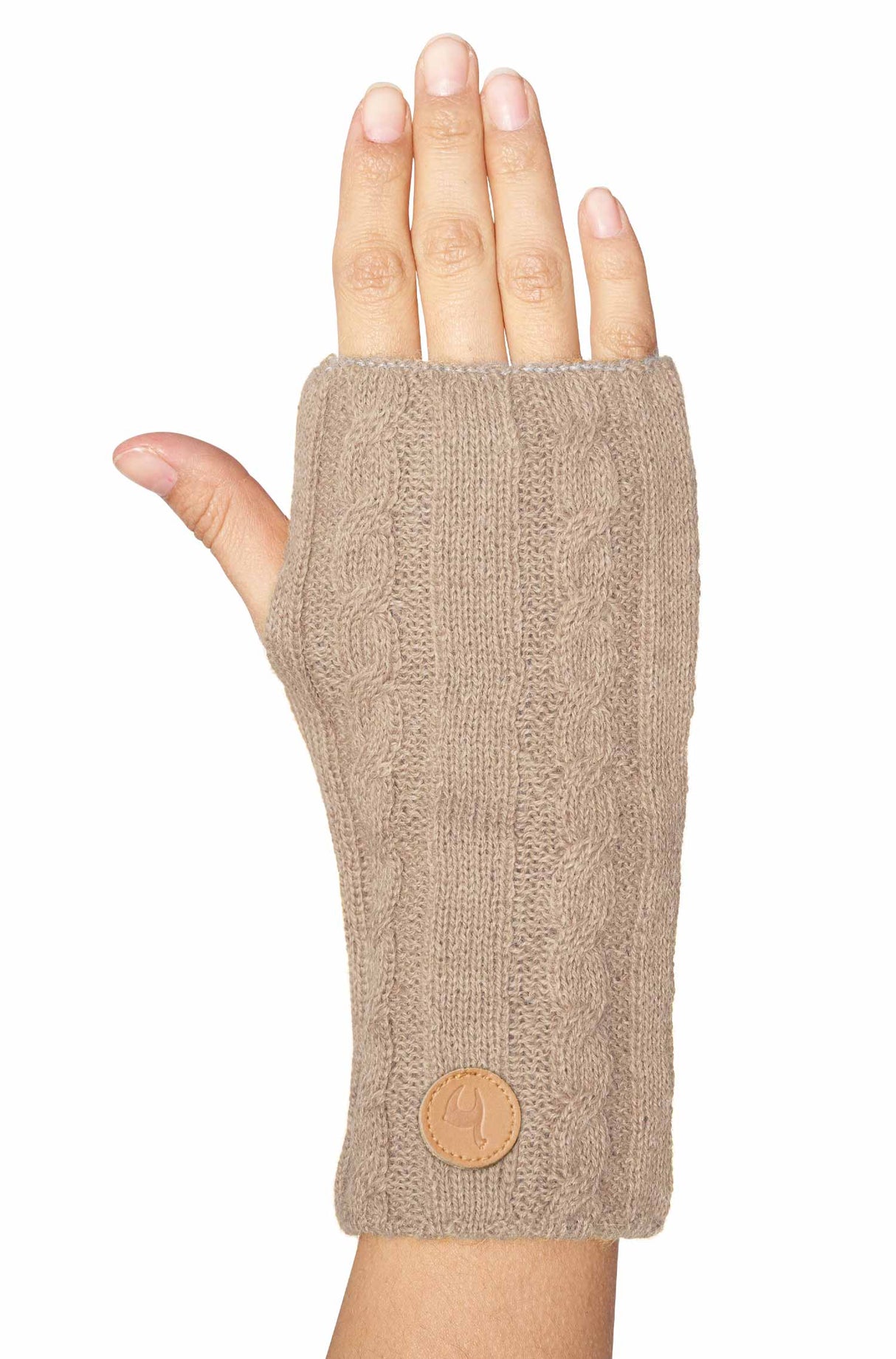 Pulswärmer SUAVE - 100% Alpaka - mit Daumenloch sand one-size von Apu Kuntur