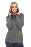 Rollkragen Pullover ASA aus 70% Alpaka und 23% Merino grau von Apu Kuntur