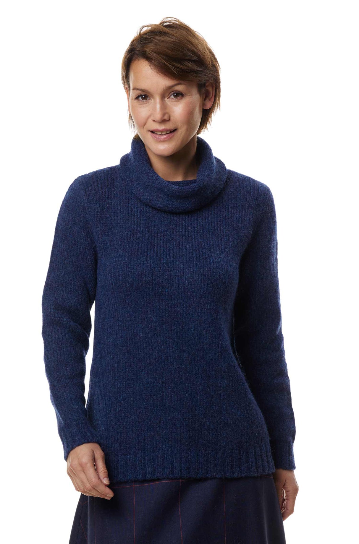 Rollkragen Pullover ASA aus 70% Alpaka und 23% Merino blau von Apu Kuntur