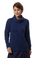 Rollkragen Pullover ASA aus 70% Alpaka und 23% Merino blau von Apu Kuntur