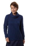 Rollkragen Pullover ASA aus 70% Alpaka und 23% Merino blau von Apu Kuntur
