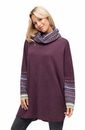 Rollkragen Pullover DILAYA aus 100% Alpaka orchidee one-size von Apu Kuntur