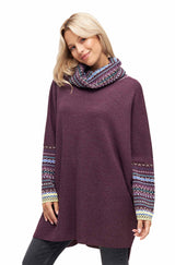 Rollkragen Pullover DILAYA aus 100% Alpaka orchidee one-size von Apu Kuntur