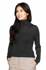 Damen Rollkragen Pullover MADAI aus 70% Alpaka und 30% Seide schwarz von Apu Kuntur