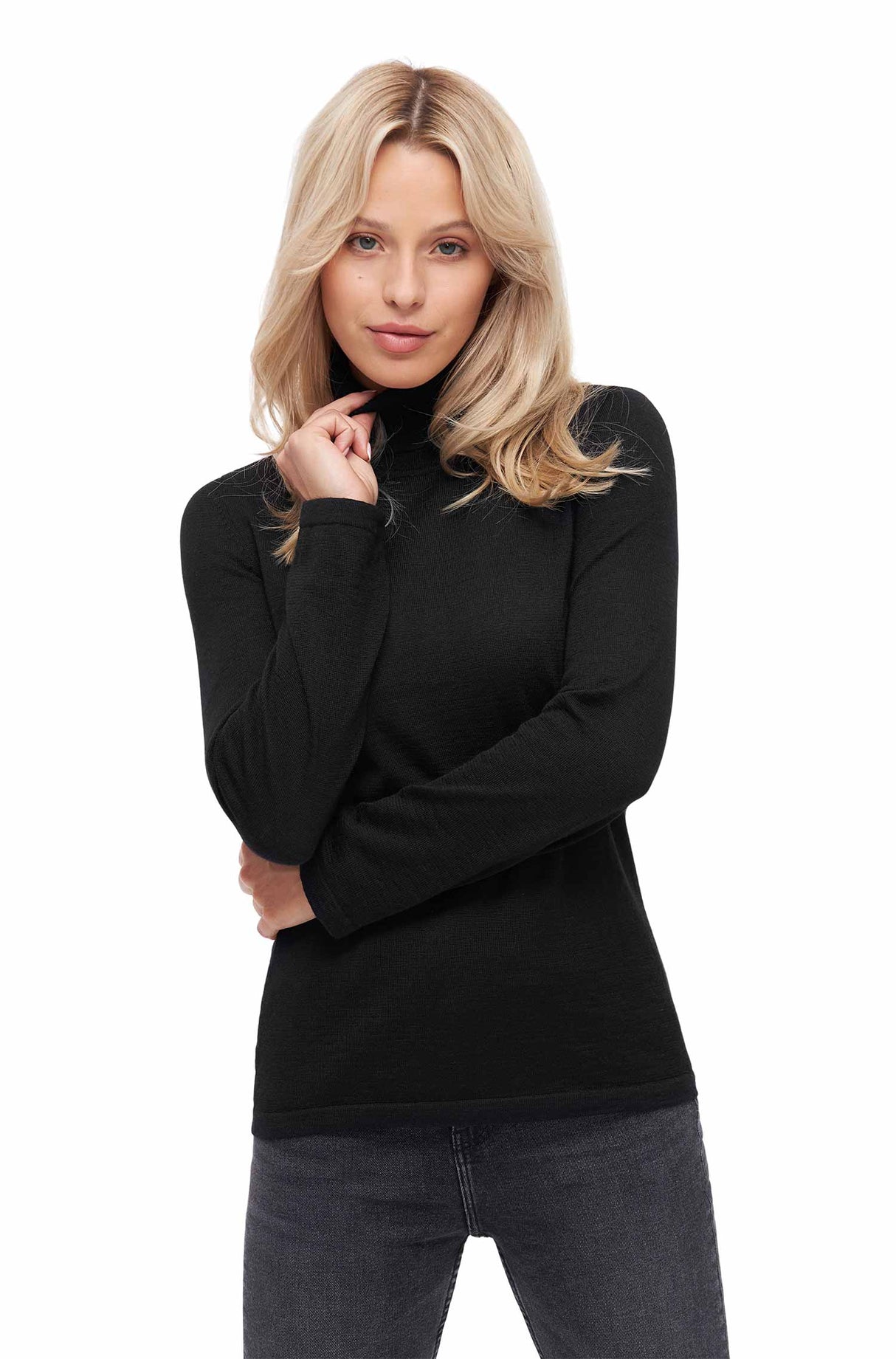 Damen Rollkragen Pullover MADAI aus 70% Alpaka und 30% Seide von Apu Kuntur