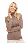Damen Rollkragen Pullover MADAI aus 70% Alpaka und 30% Seide sand von Apu Kuntur