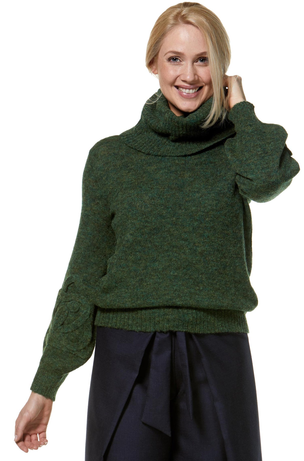 Rollkragen Pullover SALOMON aus 55% Alpaka & 26% Merino grün von Apu Kuntur