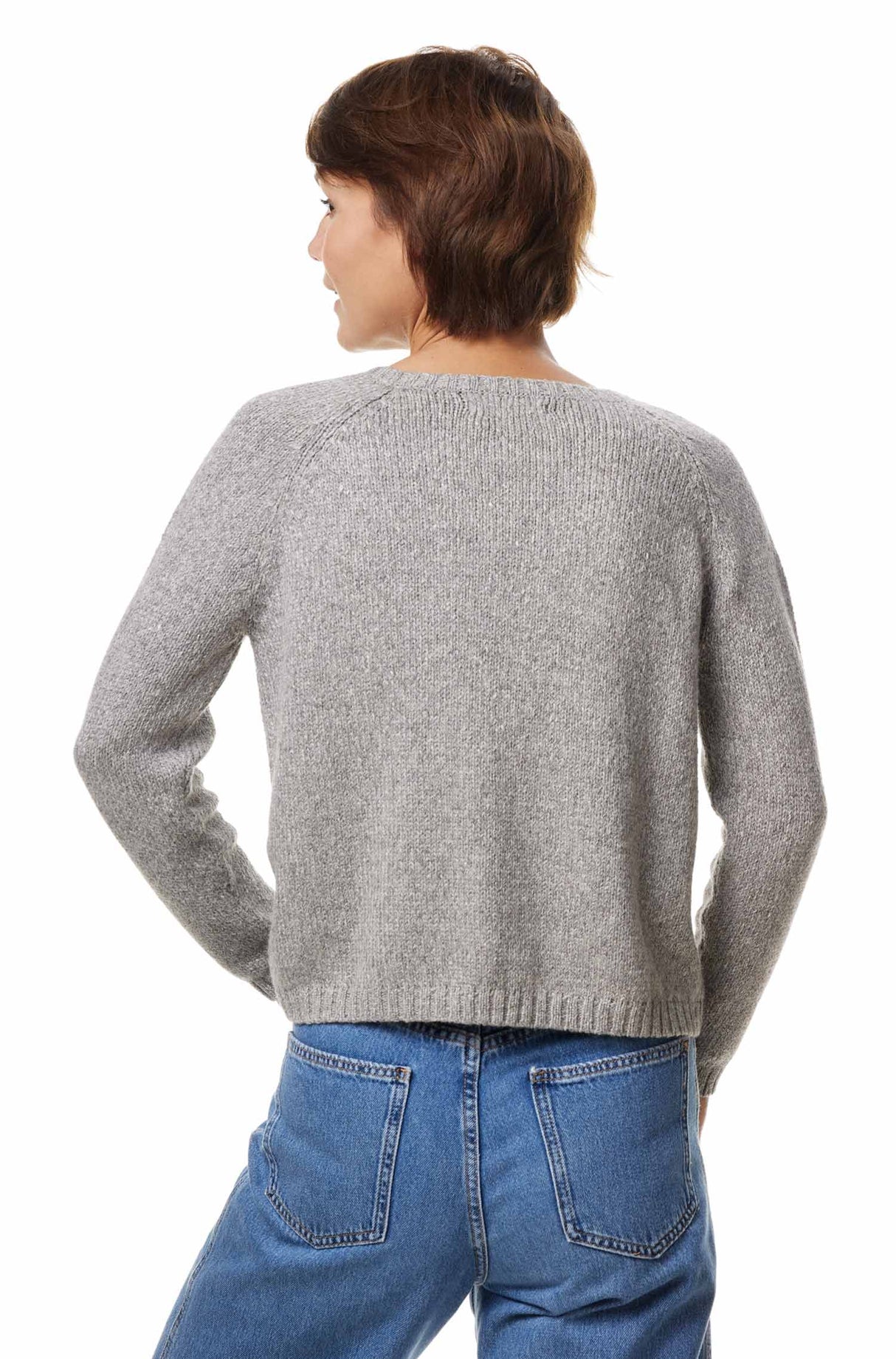 Rundhals Pullover ELLA aus 68% Alpaka ungefärbt und 32% Bio Baumwolle von Apu Kuntur