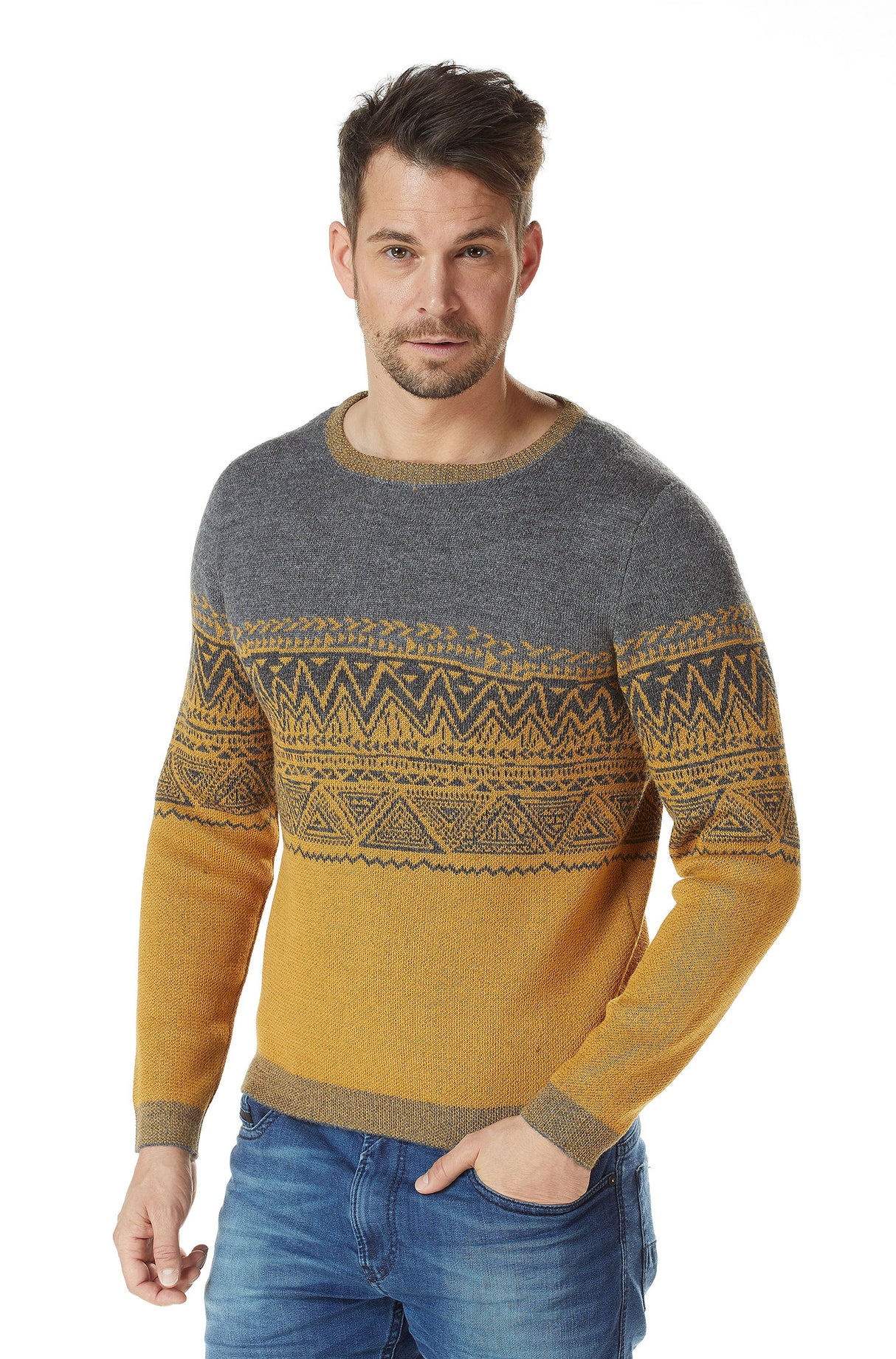 Herren Rundhals Pullover GIORGIO aus 100% Alpaka von Apu Kuntur