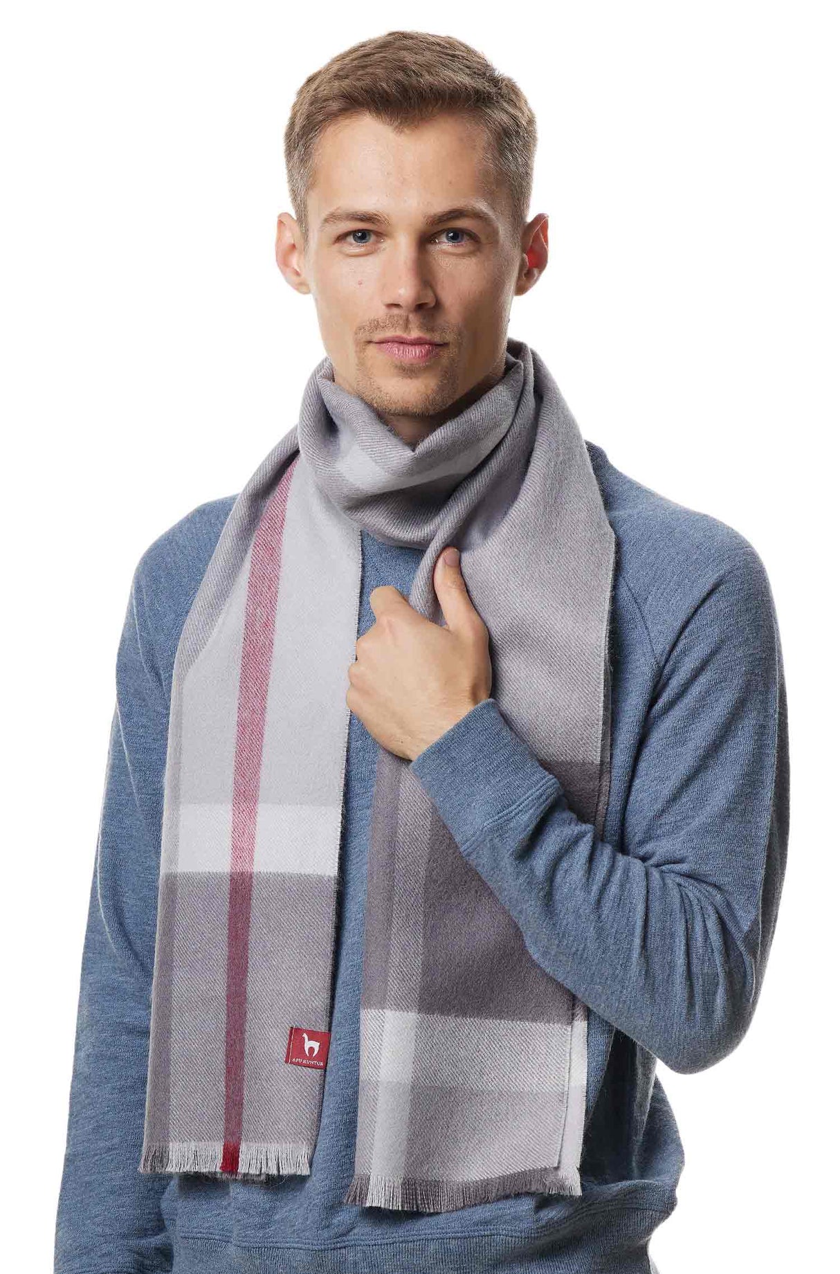 Schal GALANO aus 100% Alpaka grau one-size von Apu Kuntur