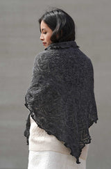 Schal HADIA mit 55% Alpaka und 26% Merino one-size anthrazit von Apu Kuntur