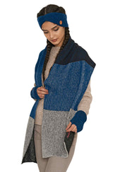 Schal MARINO mit 36% Alpaka und Merino blau silbergrau 180x35 cm von Apu Kuntur