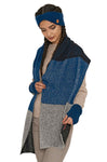 Schal MARINO mit 36% Alpaka und Merino blau silbergrau 180x35 cm von Apu Kuntur