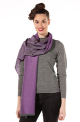Schal DUO aus 70% Alpaka und 30% Seide lila one-size von Apu Kuntur