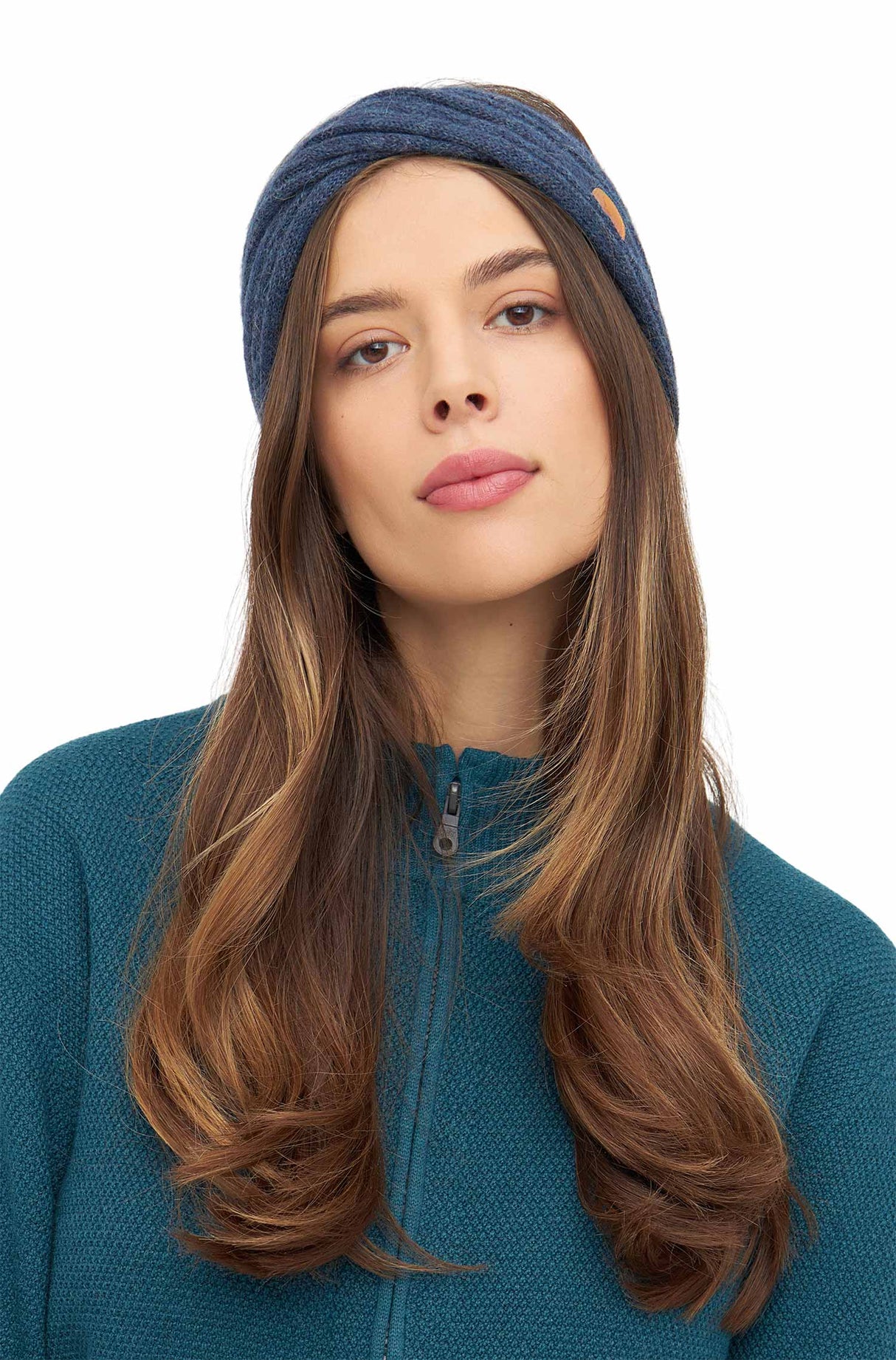 Stirnband SUAVE mit Twist - 100% Alpaka blau one-size von Apu Kuntur