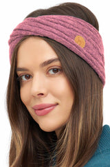Stirnband SUAVE mit Twist - 100% Alpaka rosa one-size von Apu Kuntur