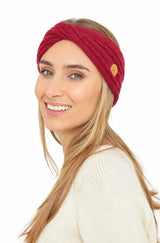 Stirnband SUAVE mit Twist - 100% Alpaka rot one-size von Apu Kuntur