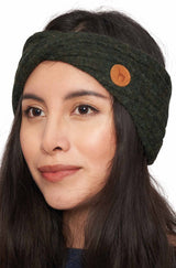 Stirnband SUAVE mit Twist - 100% Alpaka tannengrün one-size von Apu Kuntur