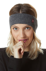 Stirnband UNI mit Ohrenklappen - 100% Alpaka grau one-size von Apu Kuntur