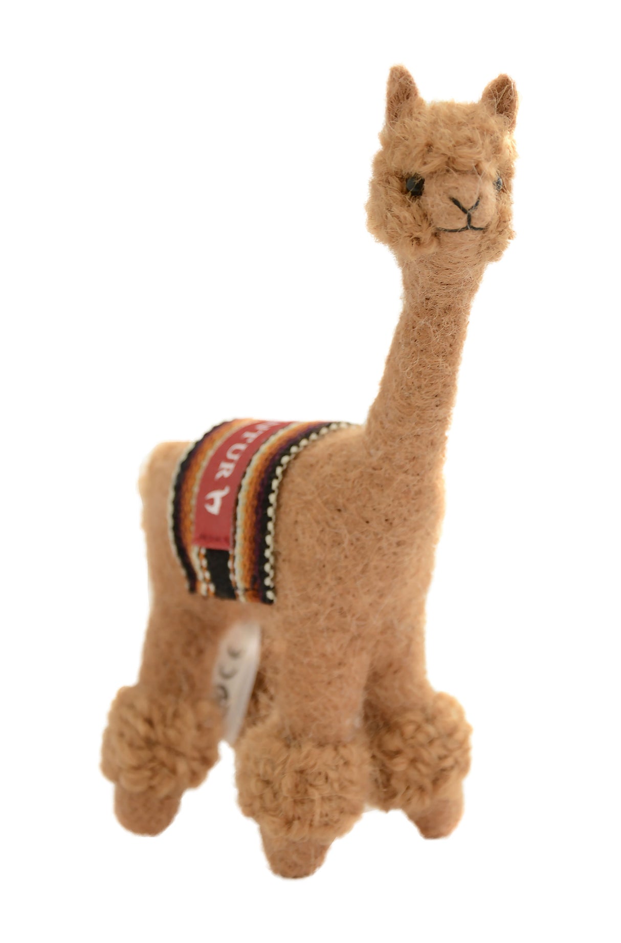 Stofftier PUKI (15cm) mit Webschal aus 100% Alpaka braun 15 cm von Apu Kuntur
