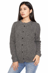 Strickjacke ASA - 70% Alpaka und 23% Merino grau von Apu Kuntur
