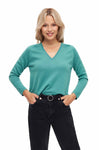 V-Neck Pullover ANNA aus 100% Alpaka mint von Apu Kuntur
